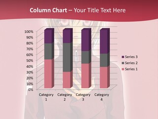 A Woman With Blonde Hair Is Standing In Front Of A Red Background PowerPoint Template