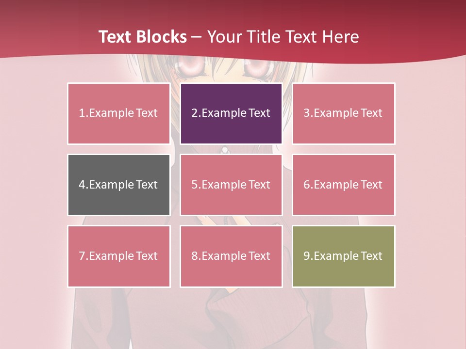 A Woman With Blonde Hair Is Standing In Front Of A Red Background PowerPoint Template