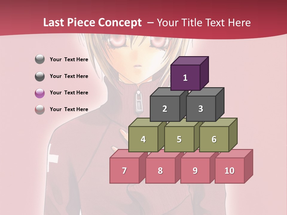 A Woman With Blonde Hair Is Standing In Front Of A Red Background PowerPoint Template