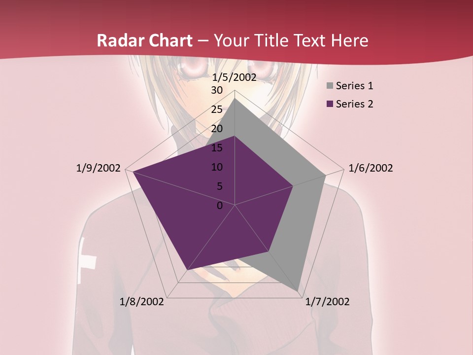 A Woman With Blonde Hair Is Standing In Front Of A Red Background PowerPoint Template