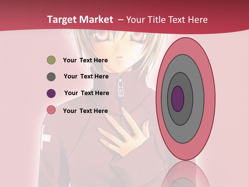 A Woman With Blonde Hair Is Standing In Front Of A Red Background PowerPoint Template