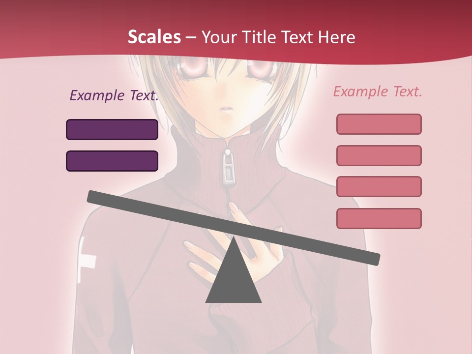 A Woman With Blonde Hair Is Standing In Front Of A Red Background PowerPoint Template