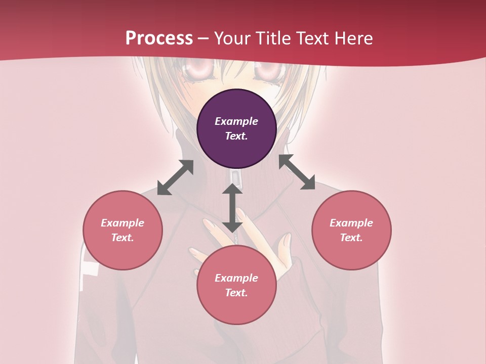 A Woman With Blonde Hair Is Standing In Front Of A Red Background PowerPoint Template