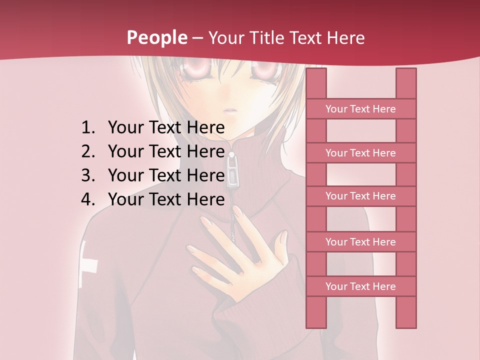 A Woman With Blonde Hair Is Standing In Front Of A Red Background PowerPoint Template