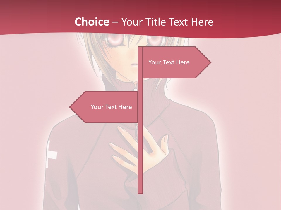 A Woman With Blonde Hair Is Standing In Front Of A Red Background PowerPoint Template