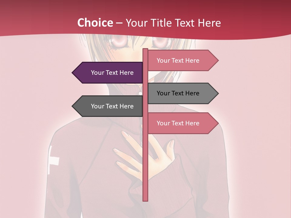 A Woman With Blonde Hair Is Standing In Front Of A Red Background PowerPoint Template