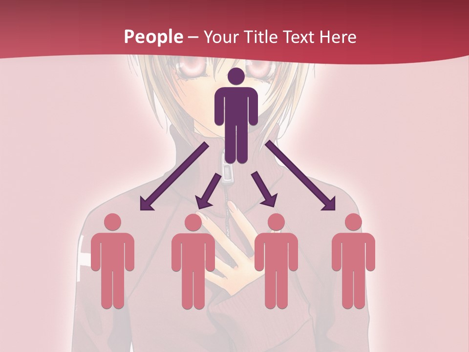 A Woman With Blonde Hair Is Standing In Front Of A Red Background PowerPoint Template