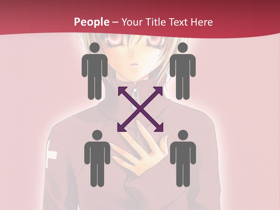 A Woman With Blonde Hair Is Standing In Front Of A Red Background PowerPoint Template