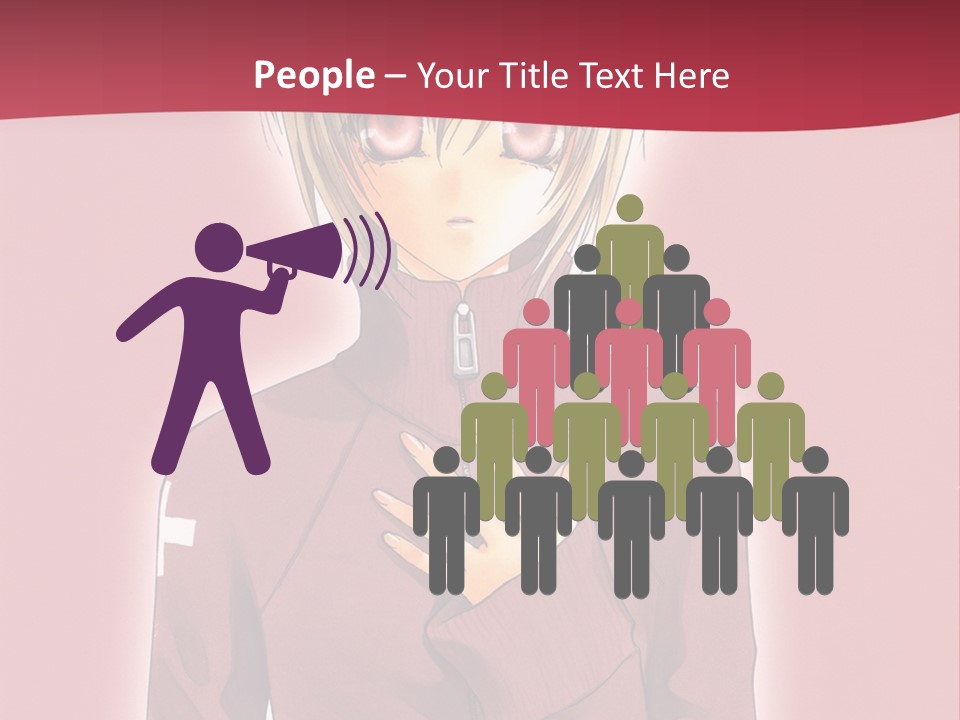 A Woman With Blonde Hair Is Standing In Front Of A Red Background PowerPoint Template