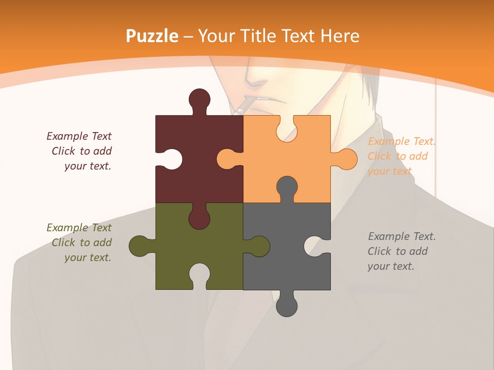 A Man In A Suit With A Cigarette In His Mouth PowerPoint Template