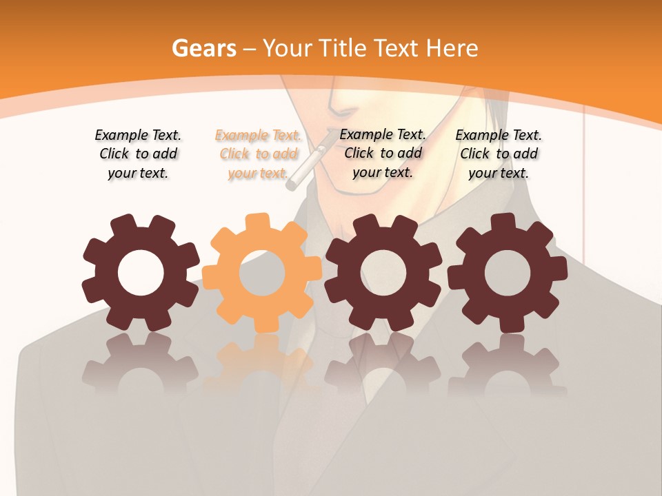 A Man In A Suit With A Cigarette In His Mouth PowerPoint Template