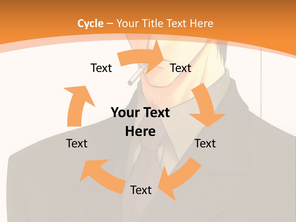 A Man In A Suit With A Cigarette In His Mouth PowerPoint Template