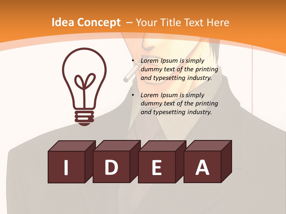 A Man In A Suit With A Cigarette In His Mouth PowerPoint Template