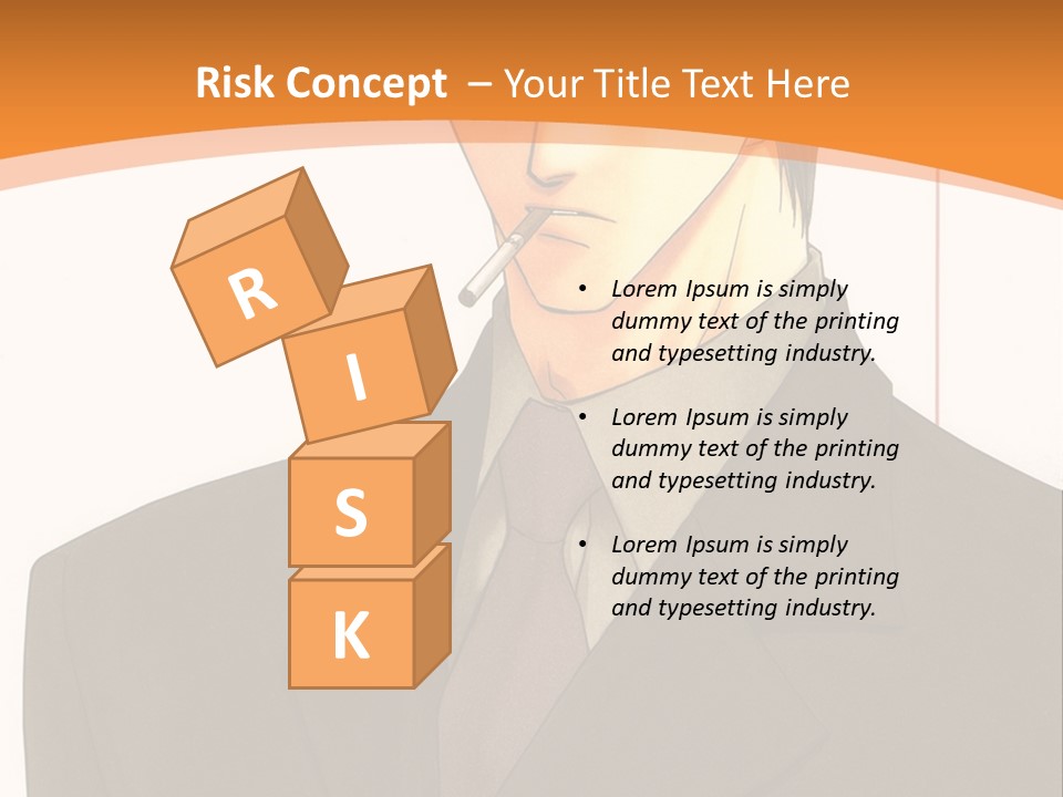 A Man In A Suit With A Cigarette In His Mouth PowerPoint Template