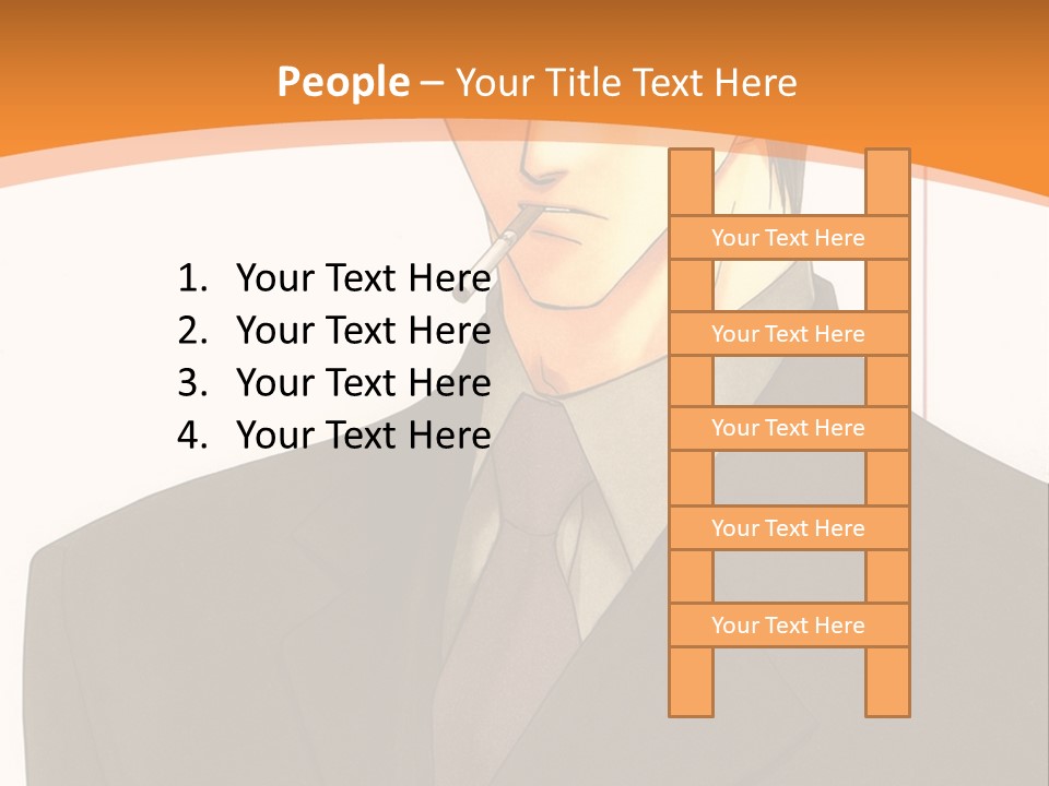 A Man In A Suit With A Cigarette In His Mouth PowerPoint Template