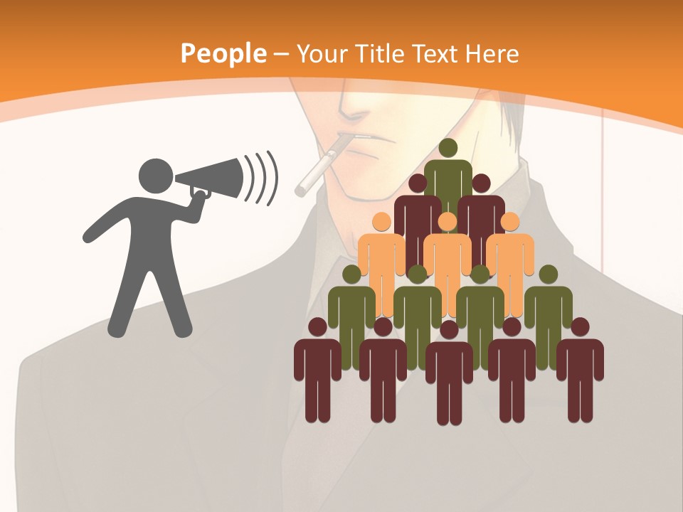 A Man In A Suit With A Cigarette In His Mouth PowerPoint Template