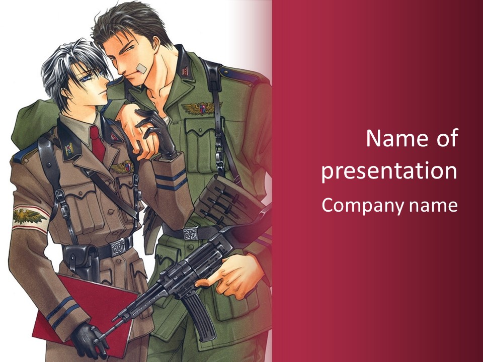 A Couple Of People In Military Uniforms Holding Guns PowerPoint Template