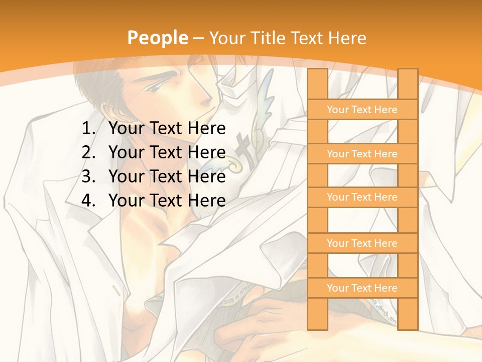 A Couple Of People Sitting Next To Each Other PowerPoint Template