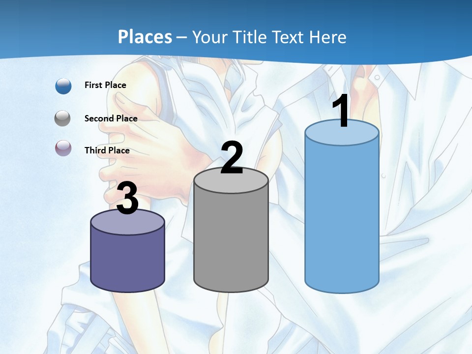 A Man And A Woman Kissing In Front Of A Blue Background PowerPoint Template