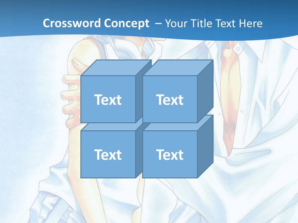 A Man And A Woman Kissing In Front Of A Blue Background PowerPoint Template