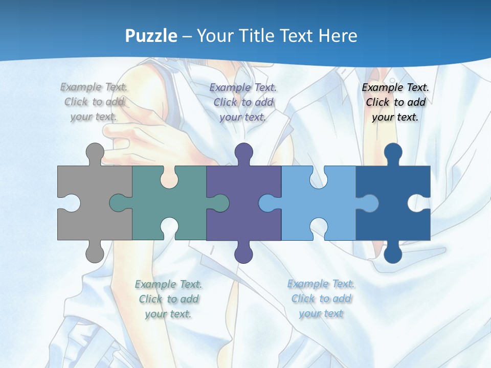 A Man And A Woman Kissing In Front Of A Blue Background PowerPoint Template