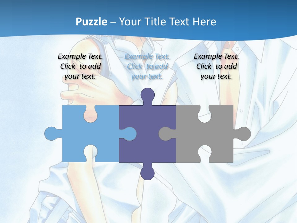 A Man And A Woman Kissing In Front Of A Blue Background PowerPoint Template