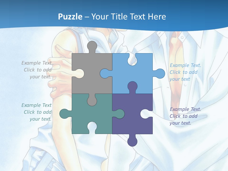 A Man And A Woman Kissing In Front Of A Blue Background PowerPoint Template