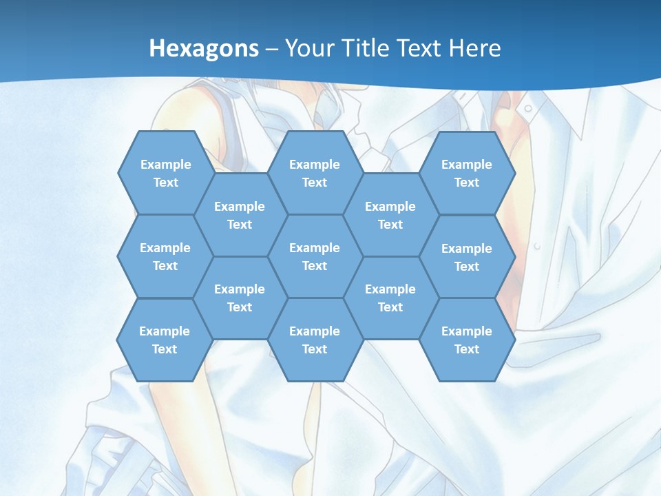 A Man And A Woman Kissing In Front Of A Blue Background PowerPoint Template