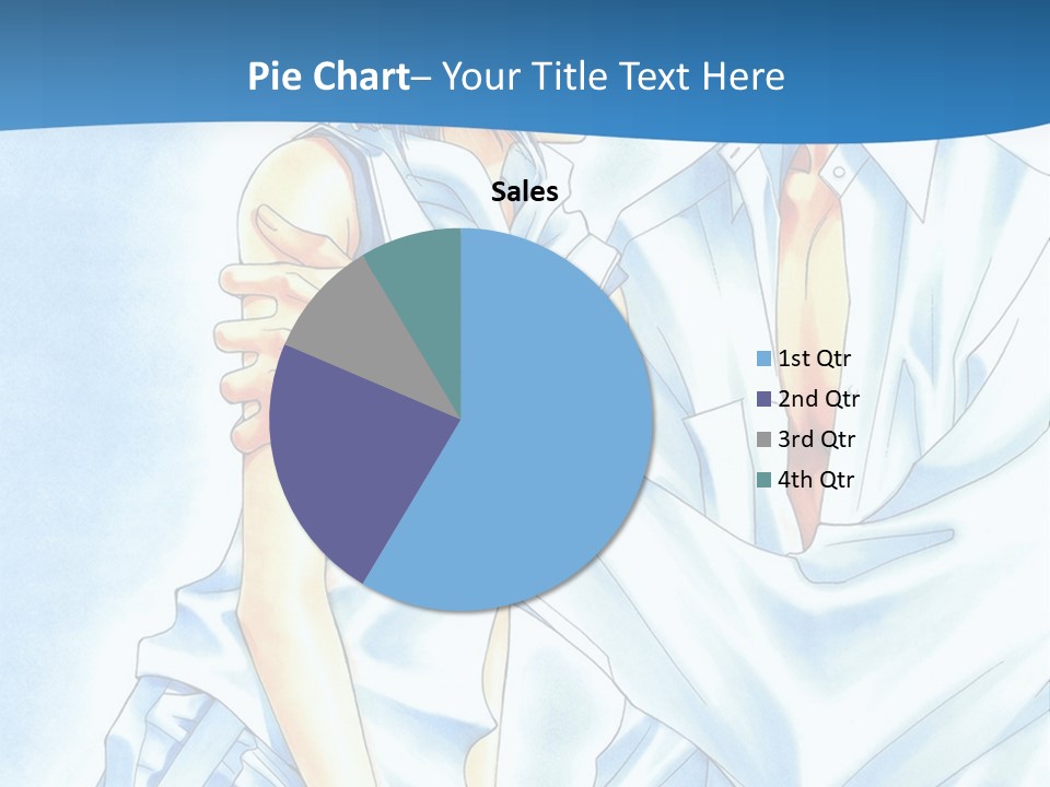 A Man And A Woman Kissing In Front Of A Blue Background PowerPoint Template