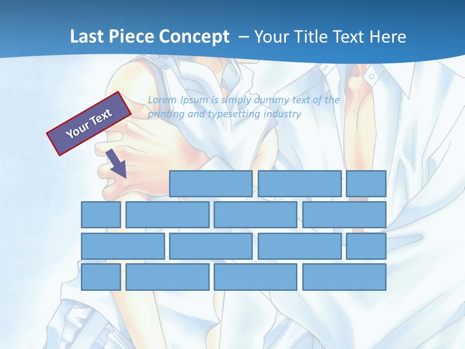 A Man And A Woman Kissing In Front Of A Blue Background PowerPoint Template