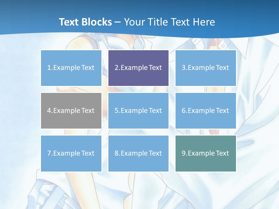 A Man And A Woman Kissing In Front Of A Blue Background PowerPoint Template