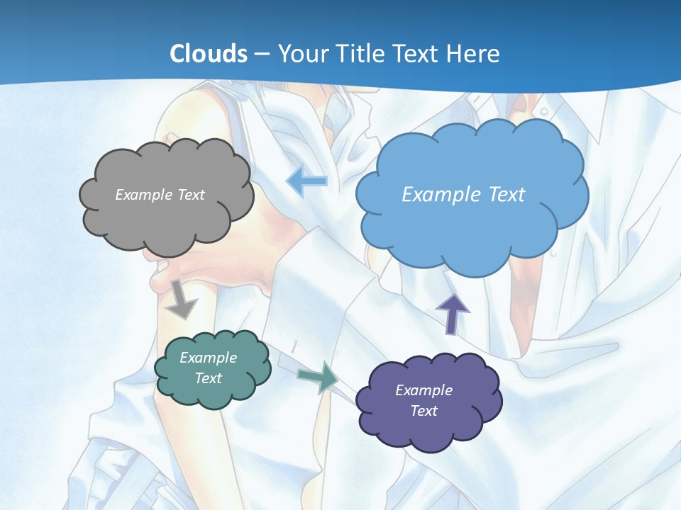 A Man And A Woman Kissing In Front Of A Blue Background PowerPoint Template