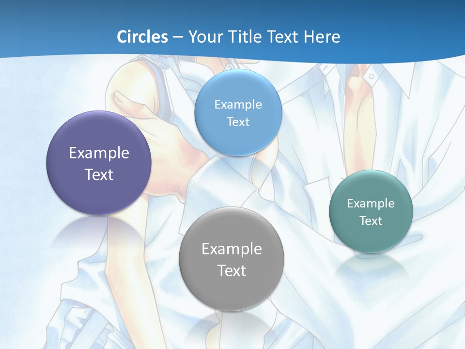 A Man And A Woman Kissing In Front Of A Blue Background PowerPoint Template