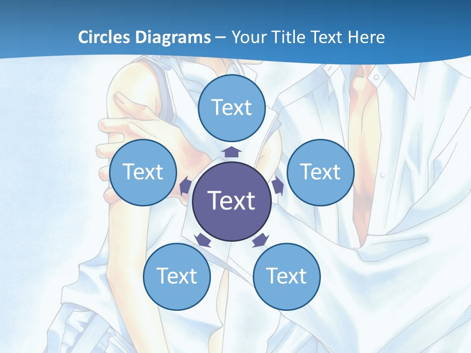 A Man And A Woman Kissing In Front Of A Blue Background PowerPoint Template