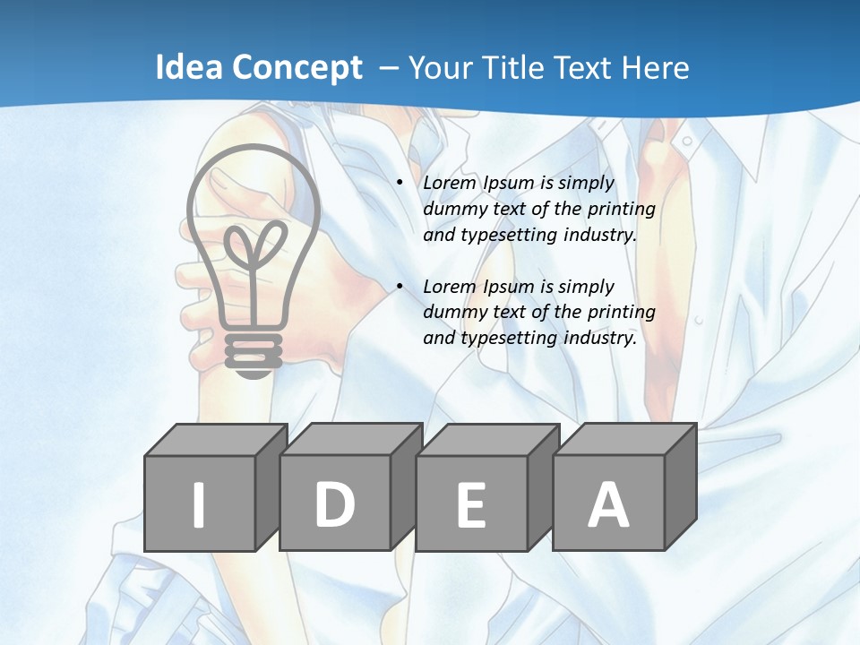 A Man And A Woman Kissing In Front Of A Blue Background PowerPoint Template