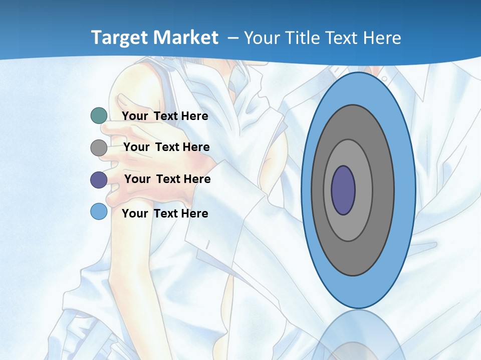 A Man And A Woman Kissing In Front Of A Blue Background PowerPoint Template