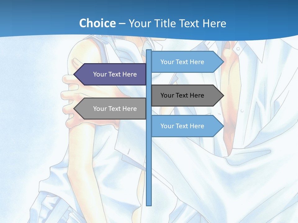 A Man And A Woman Kissing In Front Of A Blue Background PowerPoint Template