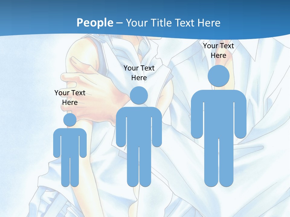 A Man And A Woman Kissing In Front Of A Blue Background PowerPoint Template