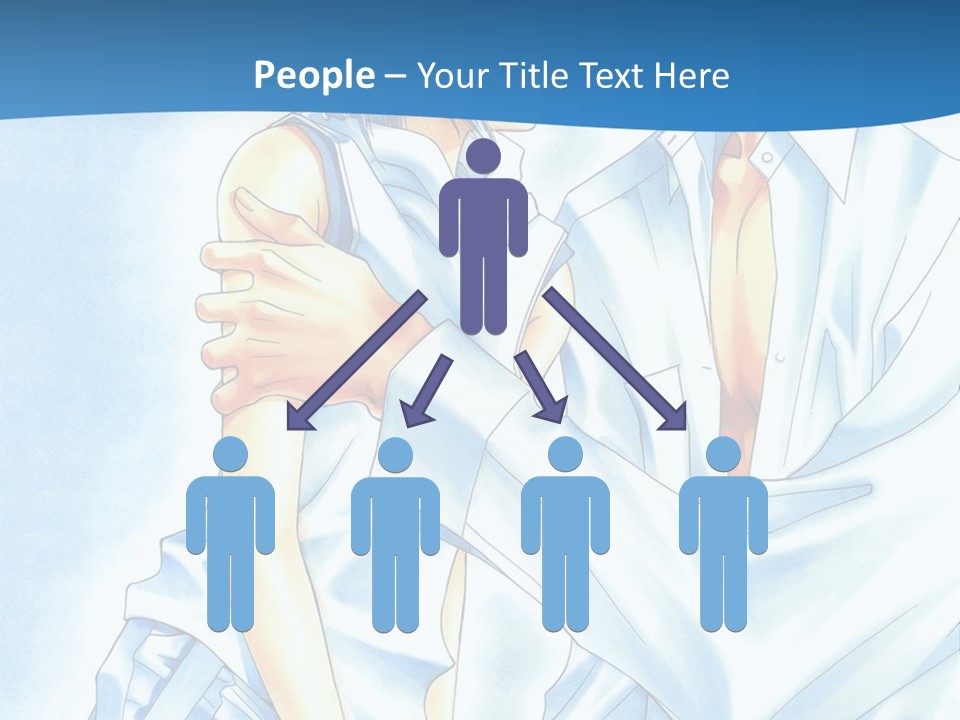 A Man And A Woman Kissing In Front Of A Blue Background PowerPoint Template