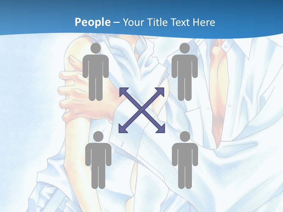 A Man And A Woman Kissing In Front Of A Blue Background PowerPoint Template