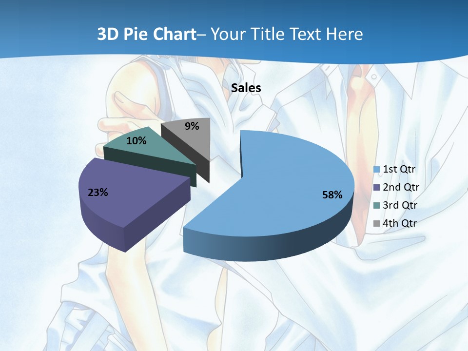 A Man And A Woman Kissing In Front Of A Blue Background PowerPoint Template
