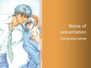 A Couple Of People That Are Hugging Each Other PowerPoint Template