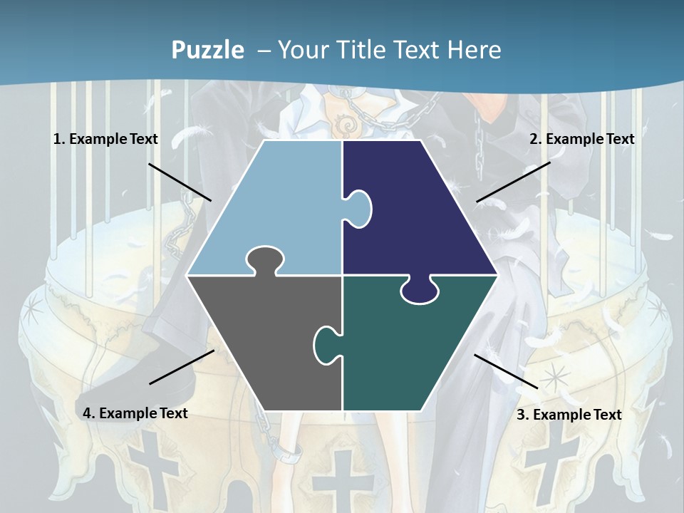 A Man And A Woman Sitting On A Bench PowerPoint Template