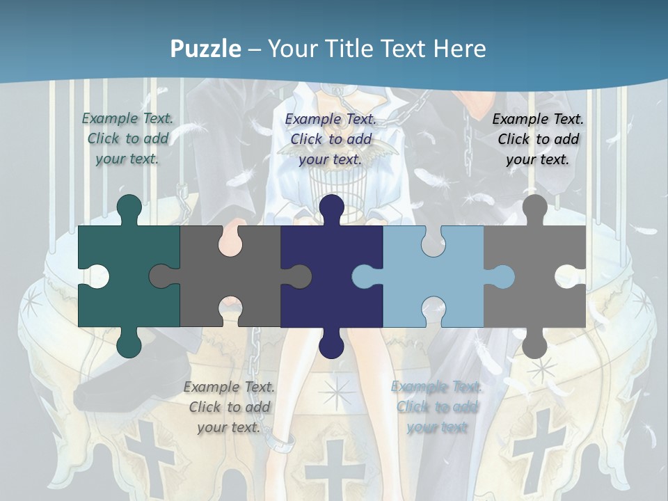 A Man And A Woman Sitting On A Bench PowerPoint Template