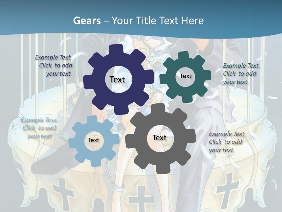 A Man And A Woman Sitting On A Bench PowerPoint Template