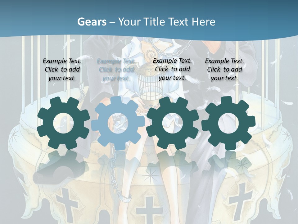 A Man And A Woman Sitting On A Bench PowerPoint Template