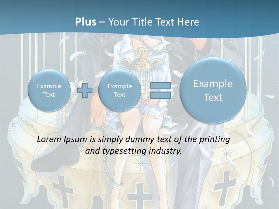 A Man And A Woman Sitting On A Bench PowerPoint Template