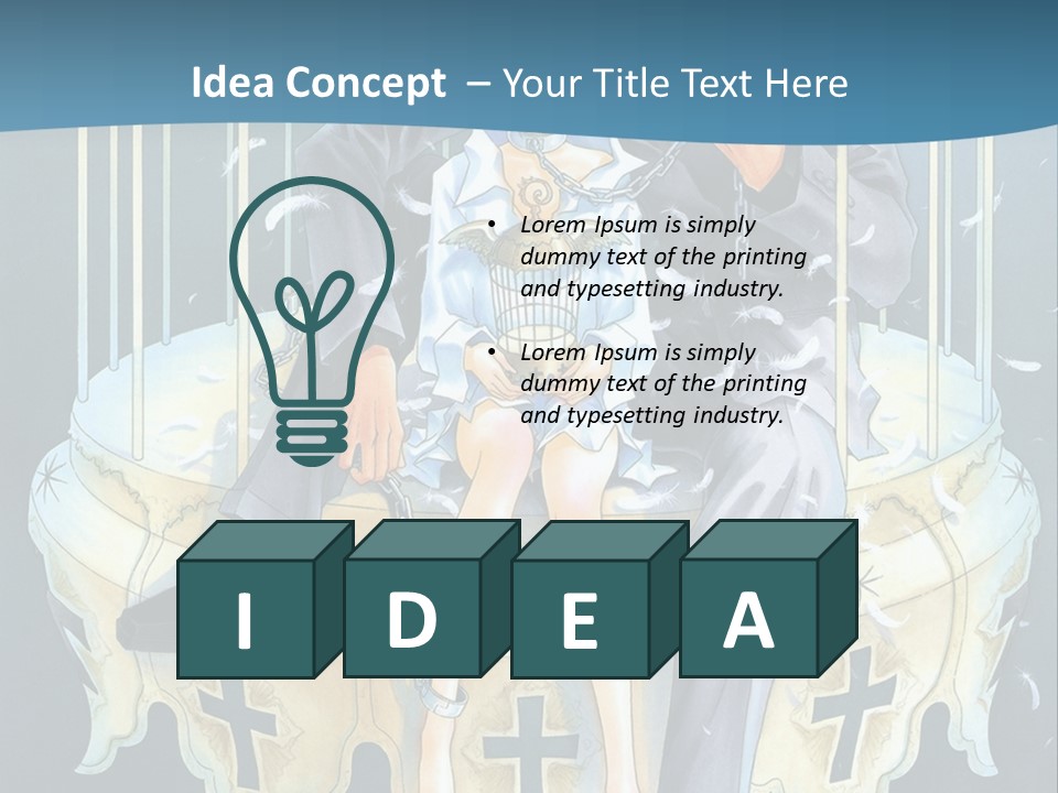 A Man And A Woman Sitting On A Bench PowerPoint Template