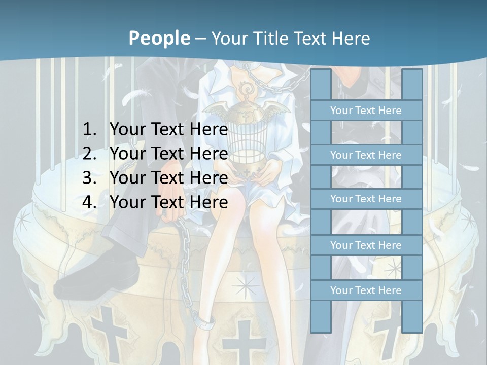 A Man And A Woman Sitting On A Bench PowerPoint Template