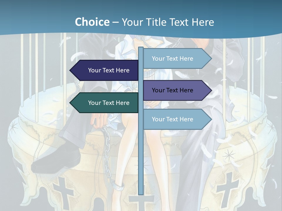 A Man And A Woman Sitting On A Bench PowerPoint Template